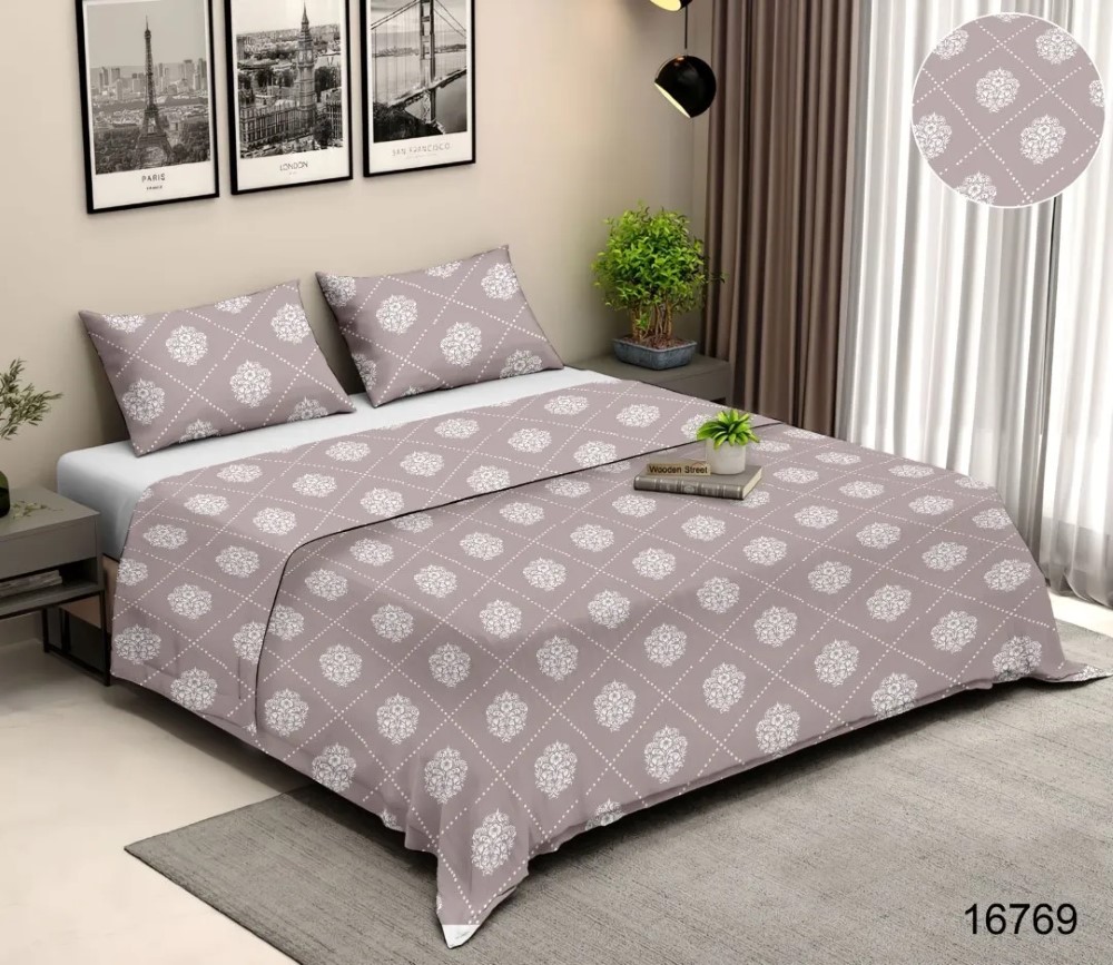 Abstarct - Gravity Double Bed Printed Cotton Bedsheet