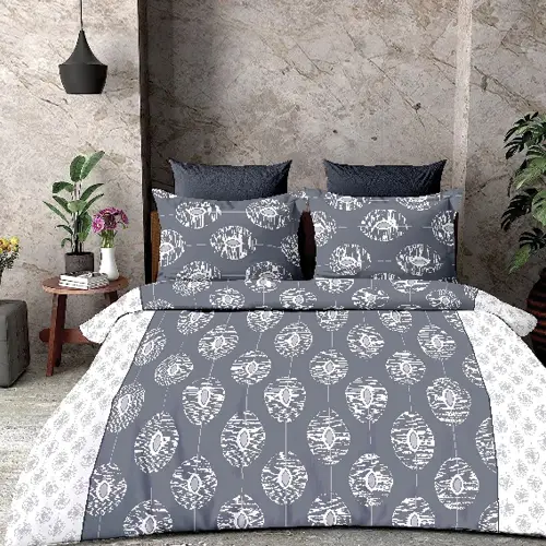 circle- Vision Double Bed Printed Cotton Bedsheet