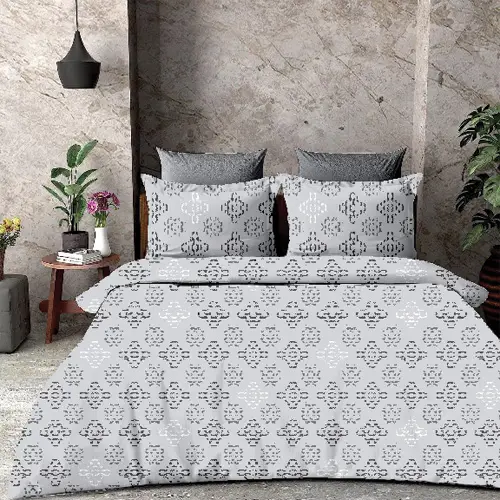 Dotted Flower - Vision Double Bed Printed Cotton Bedsheet