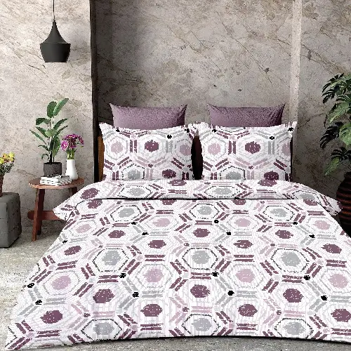 v-type-print- Vision Double Bed Printed Cotton Bedsheet