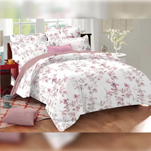 Rose-plant - Vision Double Bed Printed Cotton Bedsheet