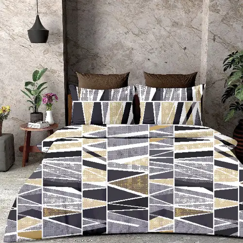 Square- Vision Double Bed Printed Cotton Bedsheet