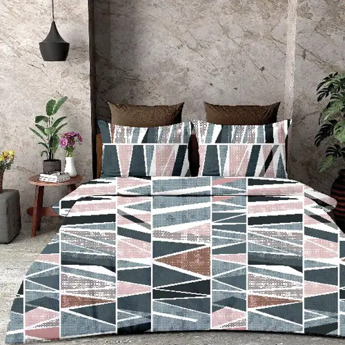 Square - Vision Double Bed Printed Cotton Bedsheet