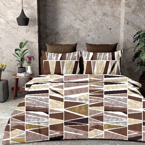 Square - Vision Double Bed Printed Cotton Bedsheet