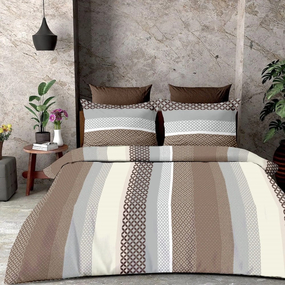 Standing Belt - Vision Double Bed Printed Cotton Bedsheet
