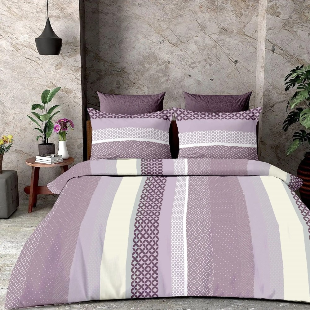 Standing Belt- Vision Double Bed Printed Cotton Bedsheet