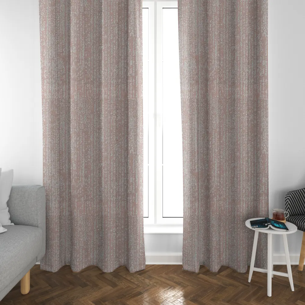 Jute curtains grommet Pink